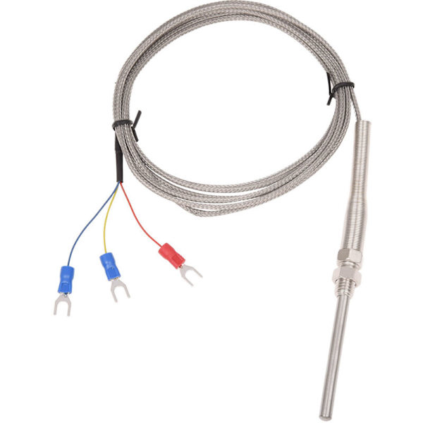 Temperaturregulator med termoelementsond, 0-400C PT100 Typ, 5mm x 50mm, 2 meter