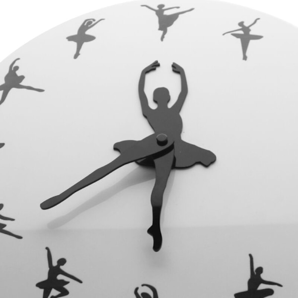 Vægklokke med Ballerinamodel - Hjemmestudio Dans Gave Dekoration