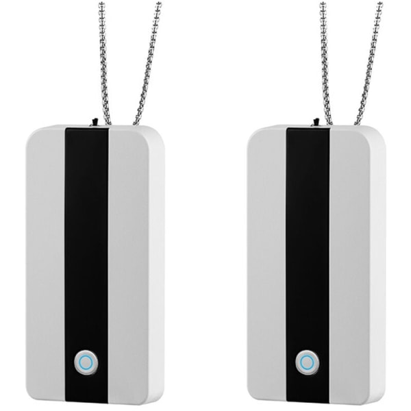 2 Pieces Mini Carry-on Hanging Neck Negative Ion Air Purifier Portable Air Purifier Necklace Purifier for Child Adult, White