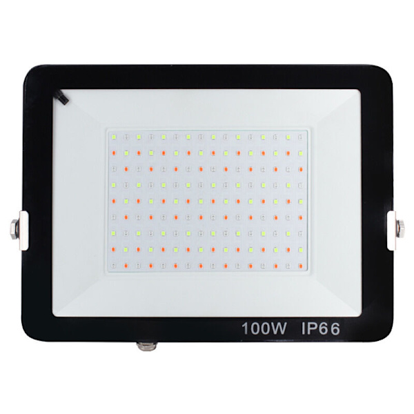 100W Utomhus RGB LED-projektor, RGB-färg LED-projektor Trädgårds Färg LED-strålkastare med fjärrkontroll 16 färger 4 lägen Vattentät IP65 för träd Ev