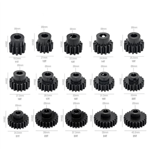1 kpl moottorin hammaspyörä M1.5 8mm 16T hammaspyörä 1/5 1/6 RC-autoon RC 55 56 -sarjan moottoriin harjaton moottori