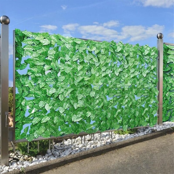 Keinotekoinen Ivy-lehtiaita, 0,5m x 3m Puutarhan yksityisyyden suojaava keinotekoinen pensas rullassa, keinotekoinen lehvistöaita, yksityisyyden suojaava aita, puutarhan näyttö parvekkeelle