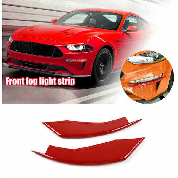 1 par ABS röda dimljuslampor täckram för Ford Mustang 2018-2021