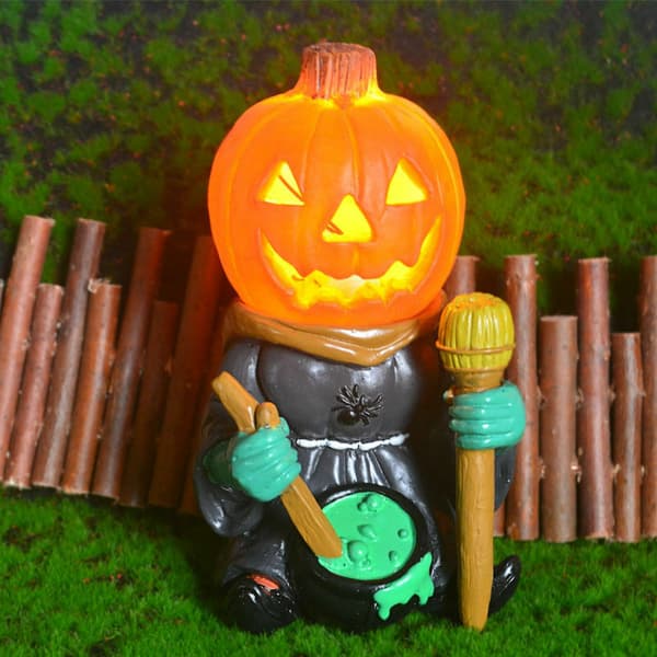 Halloween lysande pumpariddarstaty, Halloween pumpariddarstaty, pumpariddarstaty Halloween dekorativ staty