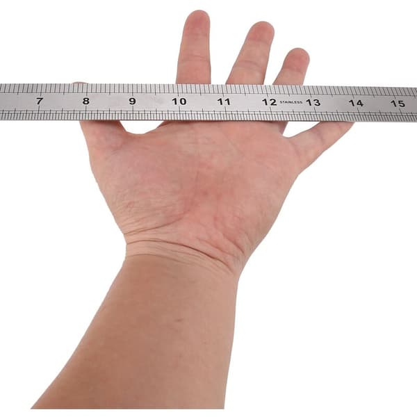 Dobbeltsidig skala rustfritt stål rett linjal måleverktøy 50cm