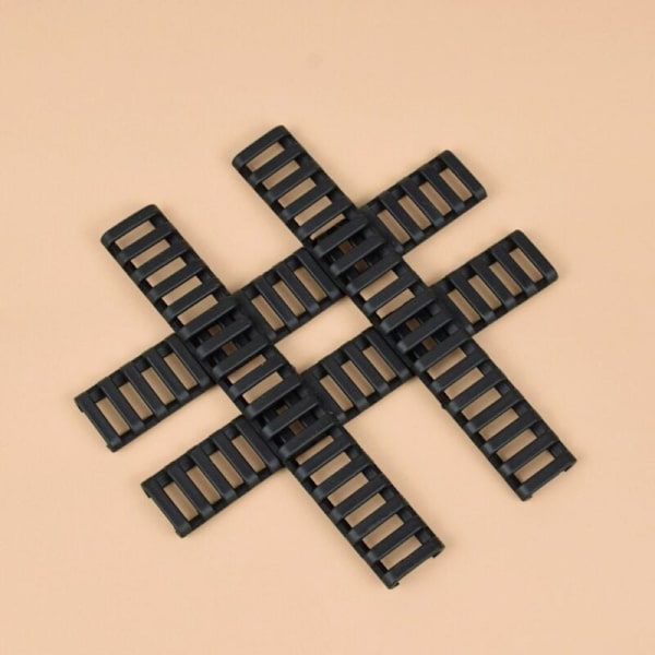 8 stk. blød polymer let installationsstige, 18 slots, sort