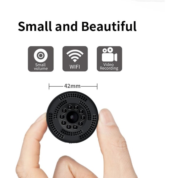 Övervakningskamera för inomhus/utomhus, Mini spionkamera WiFi 1080P HD trådlös dold kamera med videobandspelare/rörelsedetektor/nattseende/fjärrkontroll
