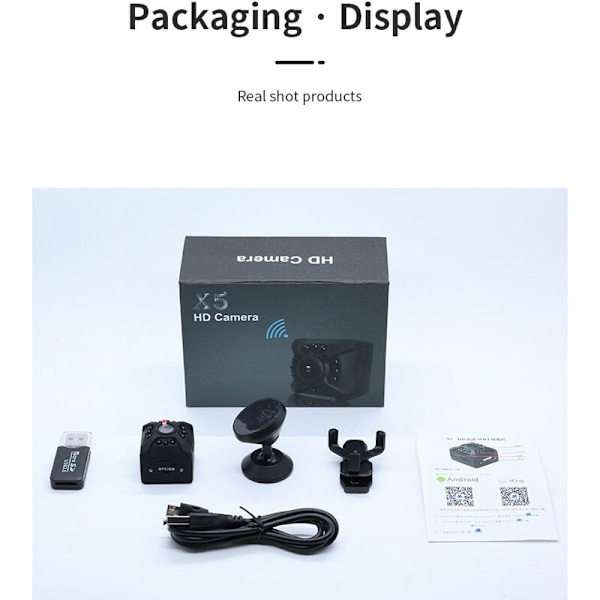 Mini Spionkamera Wi-Fi IP Övervakning HD