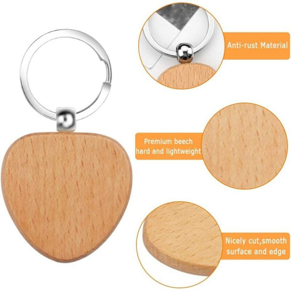 Puiset avaimenperät DIY-puuavaimenperät Personoidut puiset avaimenperät DIY-askartelukoristeisiin Lahjat Pyrografia-suunnittelu