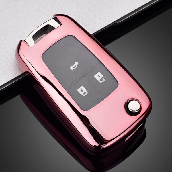 Myk TPU-bilnøkkeldeksel for Cruze Aveo Sail Captiva Opel (rosa A)