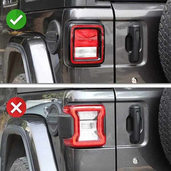 Baglygteafdækning til Wrangler JL 2018 2019 2020 2021 2022 Tilbehør Sort 2 stk.