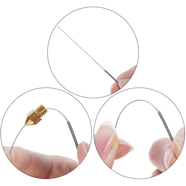 21 stykker 3D-printerdyse og rengøringssæt 0,4 mm Mk8-dyser 0,4 mm nåle