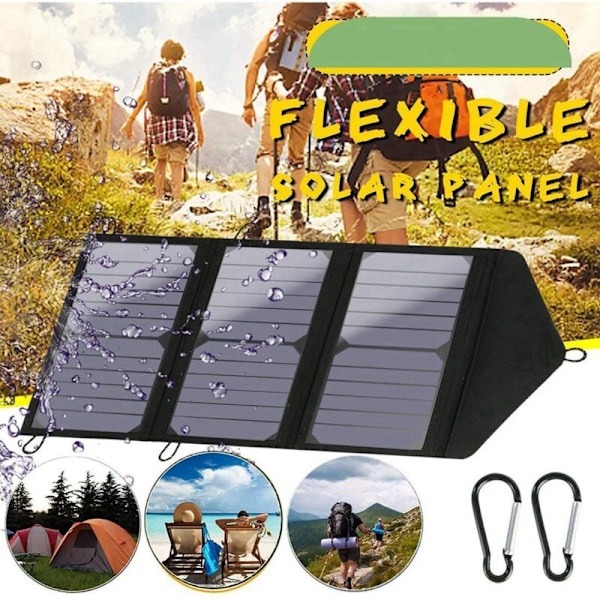 30W Vikbar Solpanel Laddare Vattentät Bärbar Utomhus Laddningsplatta för Mobiltelefon Power Bank Vandring Läger, Typ B