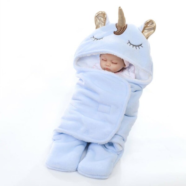 Enhjørning Baby Sovepose Svøbning Nyfødt Pige Dreng Tyk Wrap Tæppe med Hætte Varm Koral Fløjl Sovepose Nyfødt Sovepose Separate Fødder