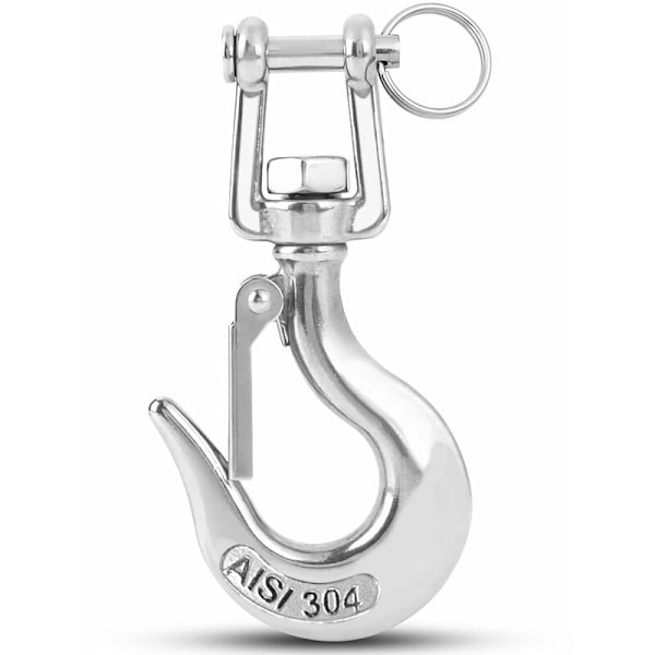Tungt løfteøye Last sleping Løfte kjede Sikkerhetskrok Vinsj Tilhenger Stål Clevis Lås Sikkerhetsløfting Rustfritt 3/16 Tommer 150kgf