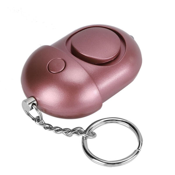 Nøglering 130dB Personlig Alarm Nødsituation Selvforsvar Sikkerhedsalarm med Blinkende Lys Rosenguld