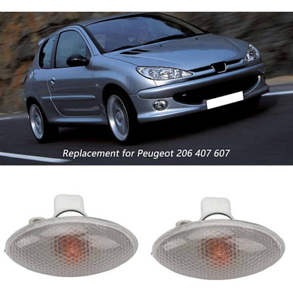 2 st Ljusstarka LED-Sidomarkörlampor 12V 632574 Sidoblinkerslampa Ersättning för Peugeot 206 407 607