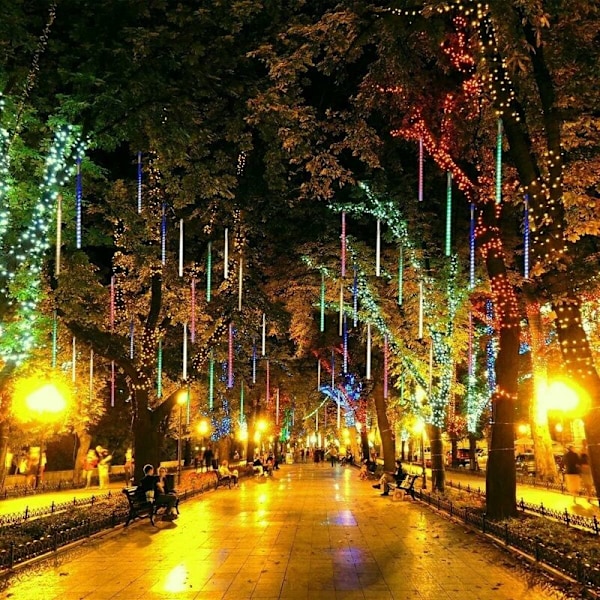 10 Putkea 30CM LED Meteori Sade Sadevaloja Aurinkopaneeli Valo, Vedenkestävä Ulko Sadevaloja Jouluun Hääjuhliin Illalliseen Kotiin