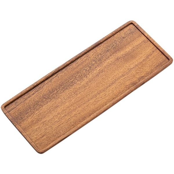 Serveringsbricka i valnötsträ, fyrkantig rektangel, te, kaffe, snacks, lunch, sushi, dessert, kakfat, 30 cm