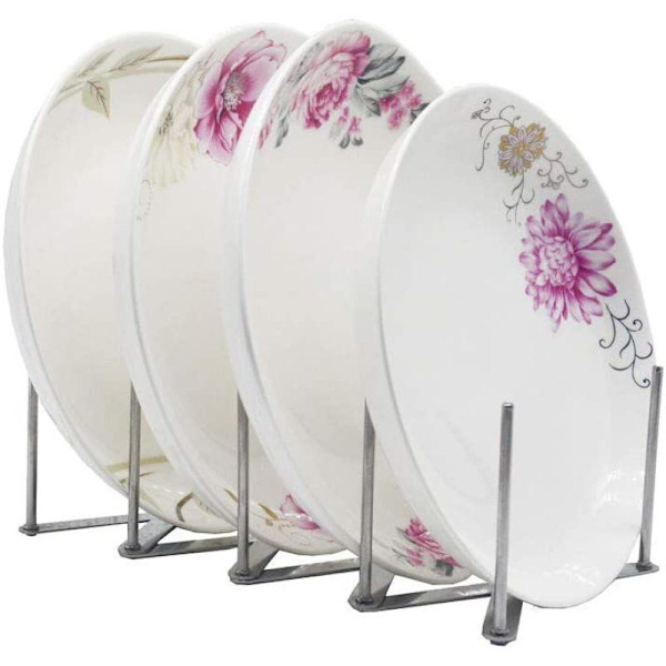 Lock för Lock, Ribbställ, Rostfritt Stål, för att Förbereda Ribb eller Stekar, Justerbart Lockställ, 4-platsers Tallriksställ, Set med 2 Ställ