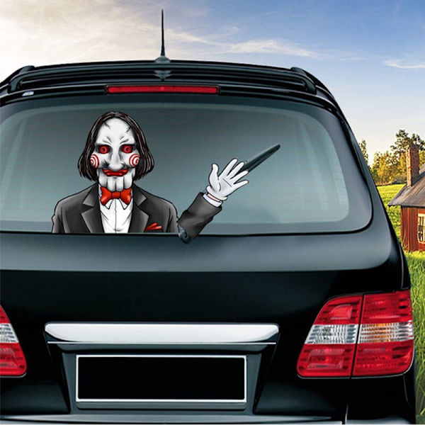 Auton takalasin pyyhkimen tarra Kauhu Halloween Aaltoilevat tarrat Tarroille B