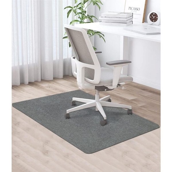 Kontorstolsmåtte, 120×90cm, Mørkegrå stof Kontor gulvmåtte, Kontorstol gulvbeskyttelsesmåtte, Skridsikker, Gulvmåtte til kontor trægulv, Fliser