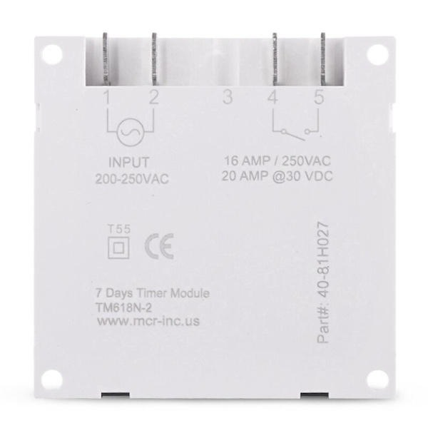 2X Tm618N-2 1,6 tommer LCD Digital 220V AC 7 Dages Programmerbar Timer Switch med Relæ Indvendigt og Nedtællingsfunktion