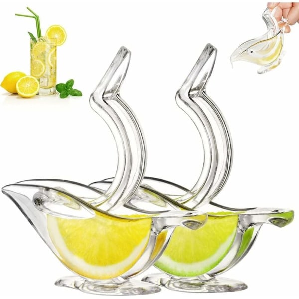 Deluxe Design Individuel Citronpresser, Citronpresser Manuel Citruspresser Håndpres Akryl Bordservice Transparent Serveringsservice (2 stk. Hvid)