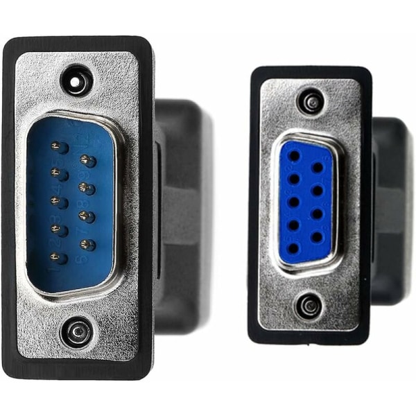 RJ45-RS232-sovitin, sarjallinen portti DB9 9-pin uros RJ45 naaras Cat. 5e/6 Ethernet LAN -jatkosovitin, 2 kpl (uros+naaras)