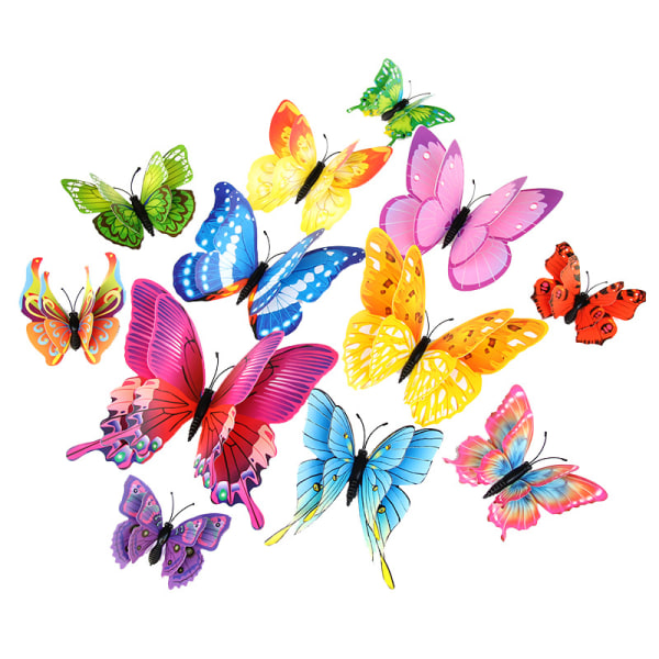 Värikkäitä perhosseinätarroja Taidekoristeaskarteluja hääjuhliin Set Makuuhuoneen liimatarrasarja