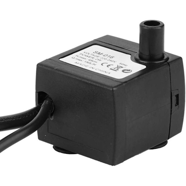 SM-016-220 Neddykbar Akvariumpumpe 2W 240V Med 4 Fargerike Lys Steinhaug Landskapsfilter EU-Plugg