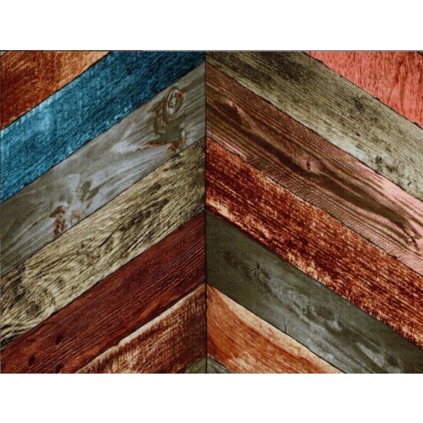 Tapet Retro Tapet Bakgrund Vägg Träkornspasta PVC självhäftande tapet Lämplig för kök Heminredning (Diamond Color Wood Grai