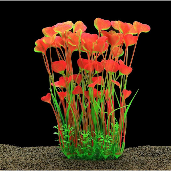 Store kunstige akvarieplanter af plast til akvariedekoration, sikkert for alle fisk 40 cm høje (18 cm) brede