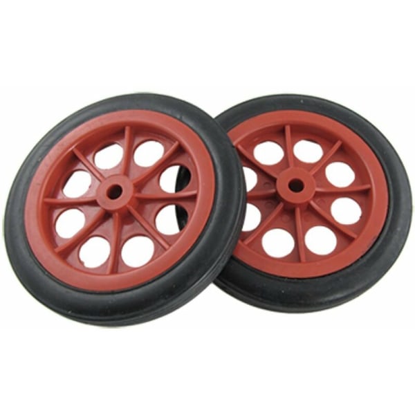 2 x 4.4" Replaceable Shopping Cart Wheels Red Black