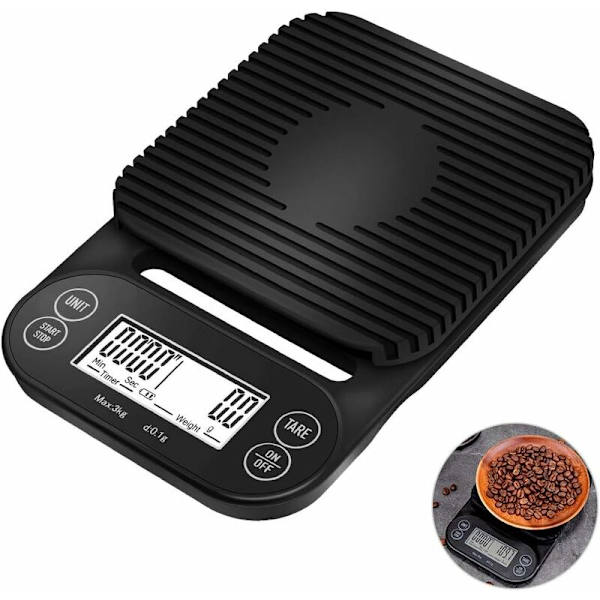 Digital kaffevåg, elektrisk köksvåg med LED-display Multifunktionell matkök precisionsvåg Pro 0,1g / 0,1 oz / 0,1 ML-