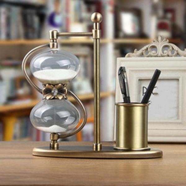 Timglas Hållare Timer Hantverk Dekoration Kontor Skrivbord Studie Rum Dekoration 60 Minuter
