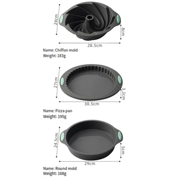 Silikonkakeform, husholdningsbakeverktøy, bakeform, smultringplate, pizzaplate, chiffonkakeplatesett, smultringplate