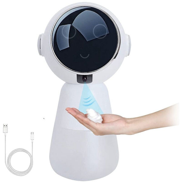 Dispenser til børn, automatisk dispenser 320 ml, skumdispenser til hænder kontaktrobot genopladelig hvid