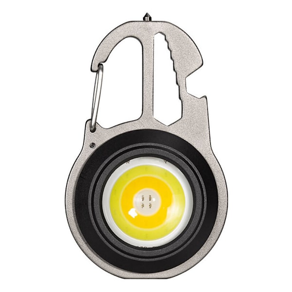 Multifunktionell Nyckelringslampa USB Laddning Mini Liten Ficklampa Utomhus Bärbar Arbetslampa utan magnet