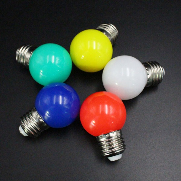 E27 Led -lamput - E27 1w Pe Frost Led Globe Colore White/Red/Green/Blue/Yellow Lamppu 220v -1kpl(Valkoinen)