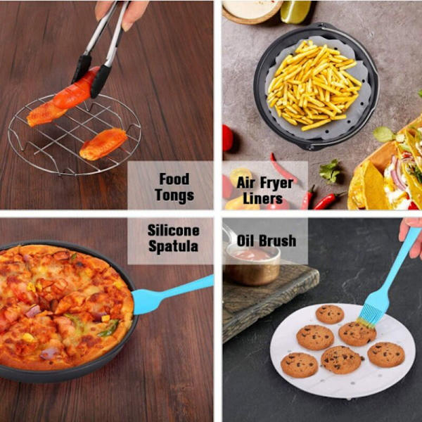 Airfryer tilbehør 7 tommer kurvholder til 7 tommer 11 dele sæt 3.2QT-5.8QT-Up