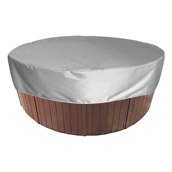 Rund Poolöverdrag Simbassäng Solskydd, UV-Skydd Och Vattentät Spa Skyddande Överdrag, Utomhus Spa Badkar - Grå 200x30cm