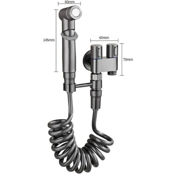 1-i-2-ut dobbel kontrollventil mini multifunksjonskran mini dusjtrykk baderomsett for bidet og dusj-B