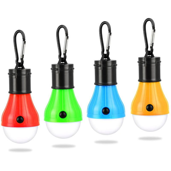 Campinglampa, 4x LED Campinglykta Batteridriven Campinglampa Bärbar Tältlampa Vattentät Nödljus för Camping [Energiklass A++]