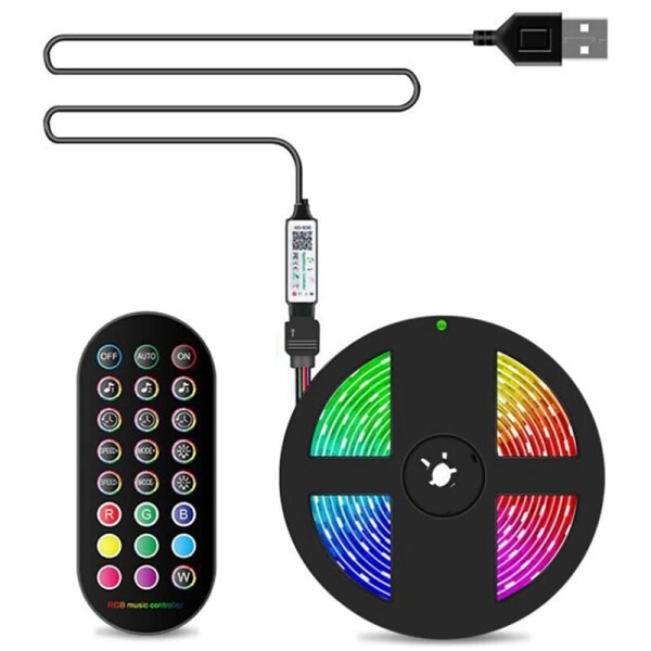 LED-valot väriä vaihtavalla musiikkisynkronoinnilla RGB-valot APP-ohjaus 5050SMD kaukosäätimellä juhliin 3 metriä