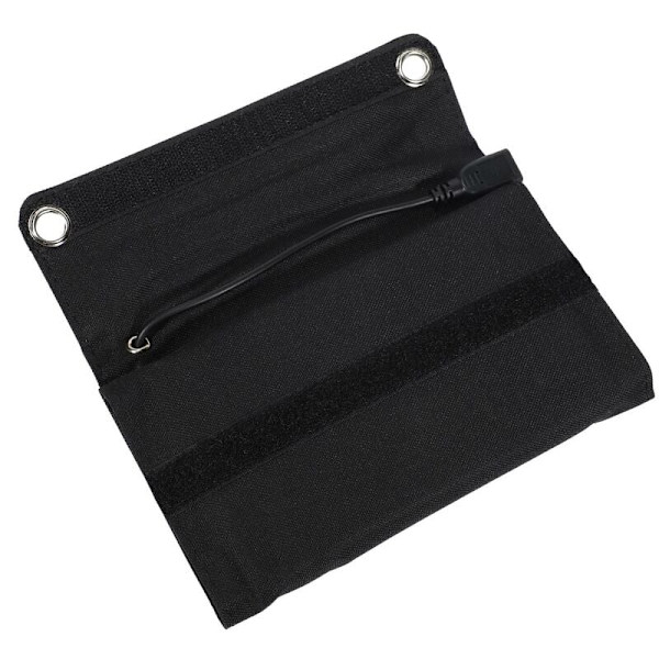 7W Solcellsladdare Solpanel Camping Resor Bärbar Utomhus Fällbar För Mobiltelefon Surfplatta Kits USB Batteriladdningskit Svart