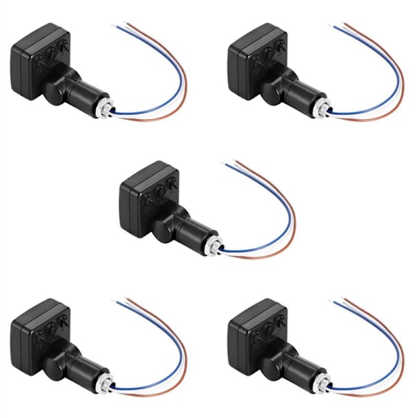 5X 220V Mini Menneskekrop Infrarød Sensor Switch LED Overlyss PIR Bevægelsesjusterbar Sort