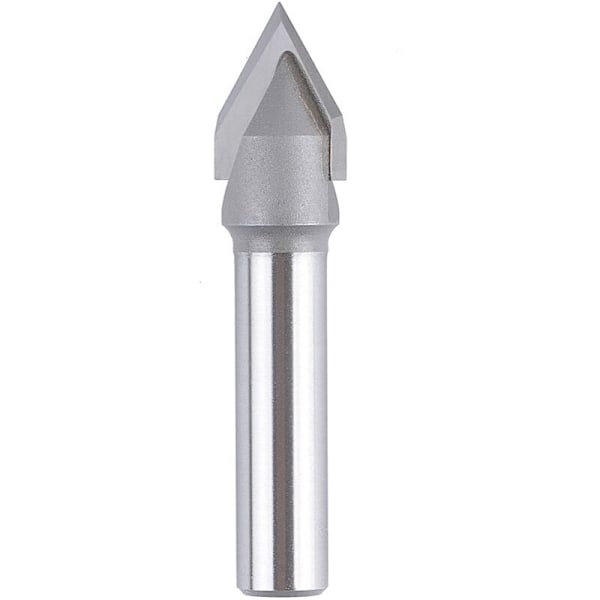 2 huilua 60 astetta V - Leikkausläpimitta: 12 mm - Varsi: 8 mm - CNC-jyrsinkone - Varsijyrsinkone laskosten, viisteiden ja V-urajen työstämiseen.