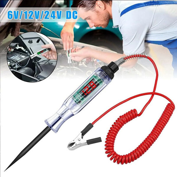 Bil Truck Krets Testpenn, Bil Krets Tester, Digital Elektrisk Krets LCD Tester Truck Spenning Probe Penn (3-70V)