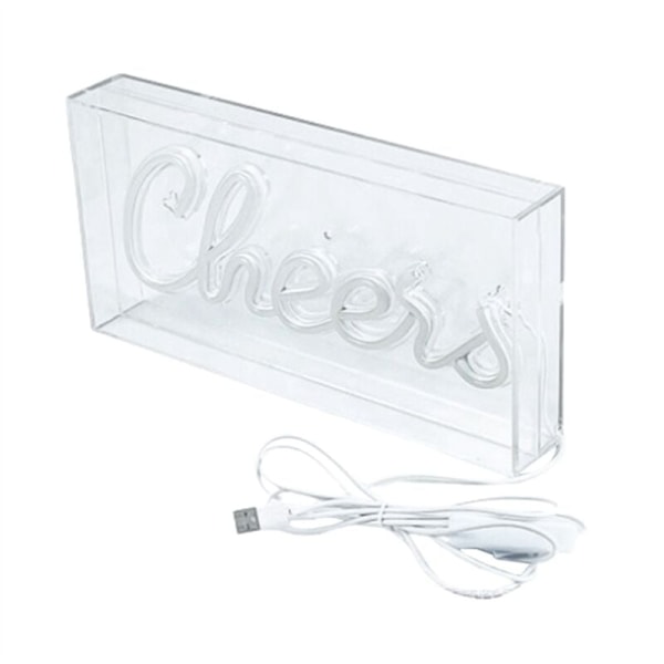 Cheers Neon Skilt USB LED Skilt Skrivebords Lysboks Cheers Neon Bar Skilt 3D Væg Neon Varm Lysskilt til Fest Dekoration Lys B